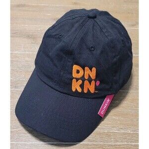 Dunkin Donuts Hat Cap Employee Strapback Crew Apparel Coffee Uniform Black